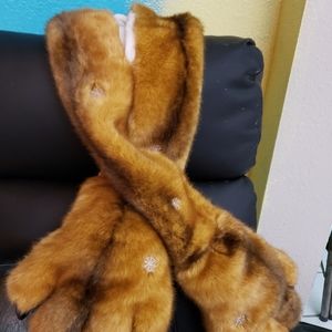 Faux Fur Bear Paw Scarf w